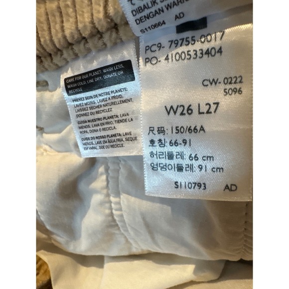 Levi Strauss & Co. Womens Size 26 Straight Ankle Corduroy Wide Wale Pant Khaki - Picture 11 of 12